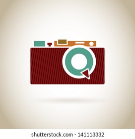camera design over vintage background vector illustration