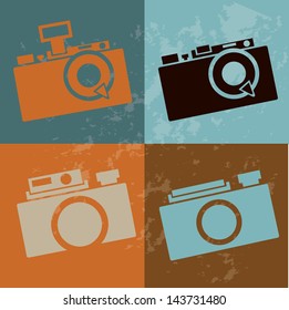 camera design over vintage background vector illustration
