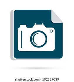 Camera design over white background, vector illustration