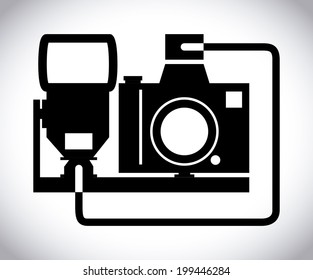 Camera design over white background, vector illustration
