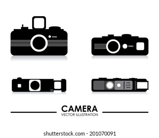 Camera design over white background, vector illustration