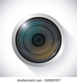 Camera design over white background, vector illustration.