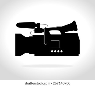 Camera design over white background, vector illustration.