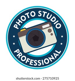 Camera design over white background, vector illustration.