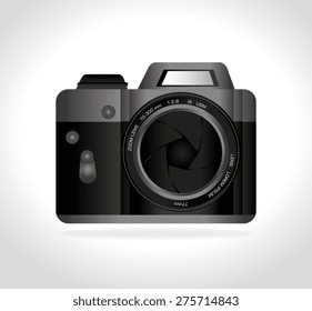 Camera design over white background, vector illustration.