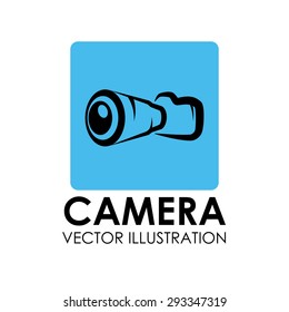 Camera design over white background, vector illustration