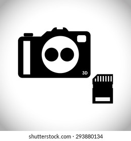 Camera design over white background, vector illustration