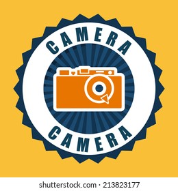 camera design over yellow background vector illustration