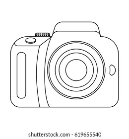 Camera detective. Camera, for shooting the scene, and to commit murder.Detective single icon in outline style vector symbol stock illustration.