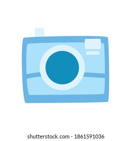 Camera device daily sticker flat style icon design, Gadget technology and photography theme Vector illustration