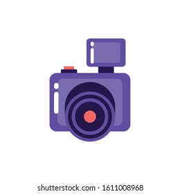 Camera device design, Gadget technology photography equipment digital photo focus and electronic theme Vector illustration