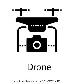 
A camera device with fans to make it fly in air, camera drone icon

