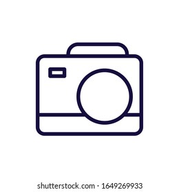 Camera device line style icon design, Gadget technology photography equipment digital photo focus and electronic theme Vector illustration