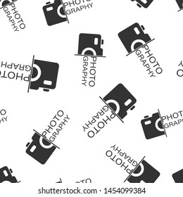 Camera device sign icon seamless pattern background. Photography vector illustration on white isolated background. Cam equipment business concept.