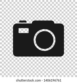 Camera device sign icon in transparent style. Photography vector illustration on isolated background. Cam equipment business concept.