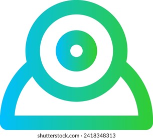 Camera devices icon with blue and green gradient outline style. camera, photography, photo, lens, digital, isolated, equipment. Vector Illustration