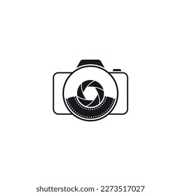 Camera, diagram, filmstrip. Vector illustration.