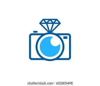 Camera Diamond Icon Logo Design Element
