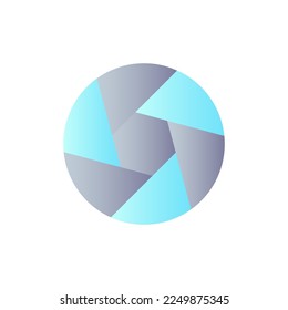 Camera diaphragm flat gradient color ui icon. Optical mechanism. Objective glass detail. Photography. Simple filled pictogram. GUI, UX design for mobile application. Vector isolated RGB illustration