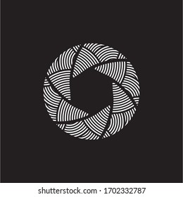 plantilla de diseño del logotipo vectorial de lente diafragma de cámara
