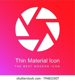 Camera diaphragm red and pink gradient material white icon minimal design