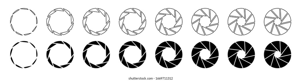 Camera diaphragm values. Different lens aperture values