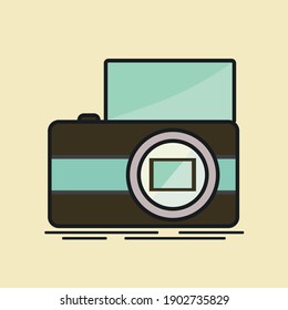 Camera digital flip screen flat design