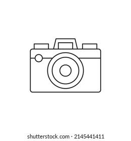 Cámara, icono de estilo de línea de icono digital, estilo aislado en fondo blanco