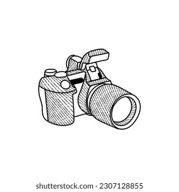 Camera Digital Illustration Line Art Style Creative Design