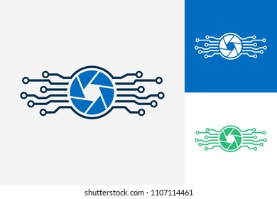 Camera Digital Logo Template Design Vector, Emblem, Design Concept, Creative Symbol, Icon