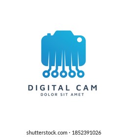 camera and digital negative space logo design