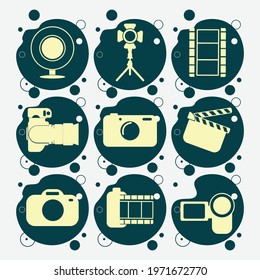 camera, digital camera, tripod, camera lens icon. Multimedia icon set. Multimedia icon set. Multimedia icon set. 