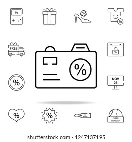 camera discount icon. cyber monday icons universal set for web and mobile