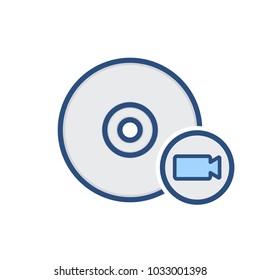 Camera disk drive storage video icon. Vector illustration