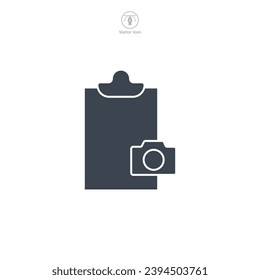 Camera with Document Icon symbol vector illustration isolated on white background