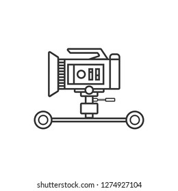 Camera dolly cart icon,Flat design element.