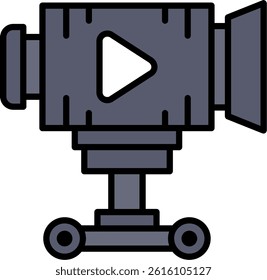 Camera Dolly Line Filled Vector Icon Design