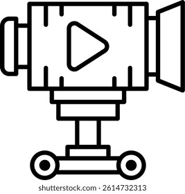 Camera Dolly Line Vector Icon Design