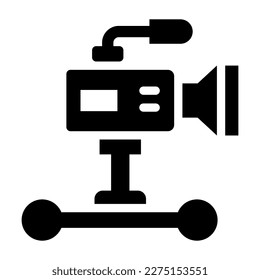 camera dolly solid icon illustration vector graphic