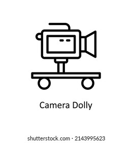 Camera Dolly vector outline icon for web isolated on white background EPS 10 file