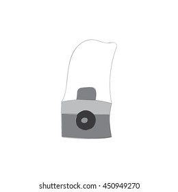 Camera doodle icon illustration vector