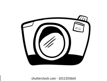camera doodle icon vector