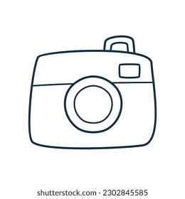 Camera doodle icon vector, Vector illustration in doodle style. Digital technology