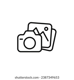 Cámara, doodle, ilustración vectorial de icono de fotos