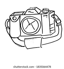 camera, doodle sketch and illustration