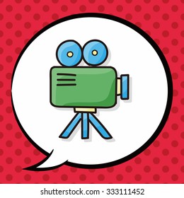 camera doodle, speech bubble