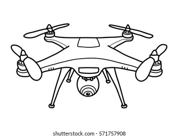 Camera Drone Doodle Hand Drawn Vector Stock Vector Royalty Free