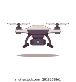 Camera Drone Flat Vector Illustration for Aerial Photography and Videography Technology