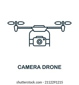 Camera Drone icon. Line element from internet technology collection. Linear Camera Drone icon sign for web design, infographics and more.