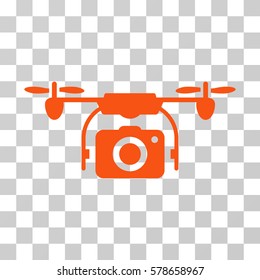 Camera Drone icon. Vector illustration style is flat iconic symbol, orange color, transparent background. Designed for web and software interfaces.